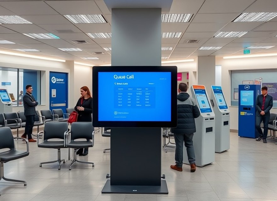 Ticket dispenser in the service hall