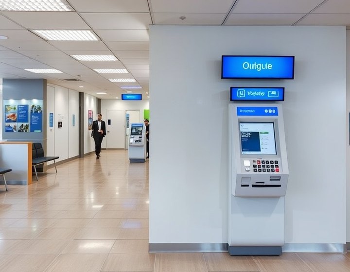 Orderly waiting area with a ticketing system