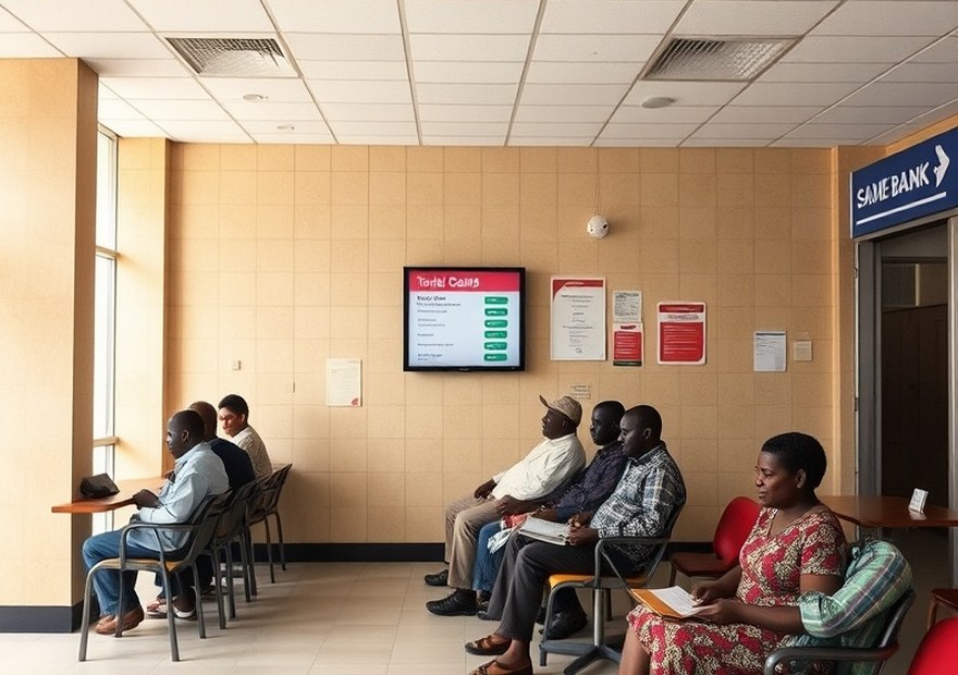 After — Tickets split by transaction type and an orderly waiting area.